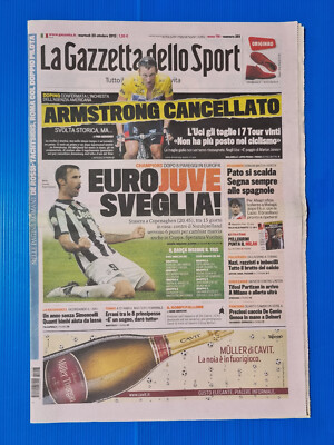 GAZZETTA DELLO SPORT 23. Oktober 2012 LANCE ARMSTRONG-VUCINIC-PATO-MILAN-ERRANI