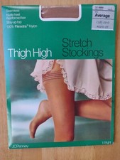 Sz Average VTG J.C. Penney Gaymode Thigh High Stretch Stockings Hose Seamless