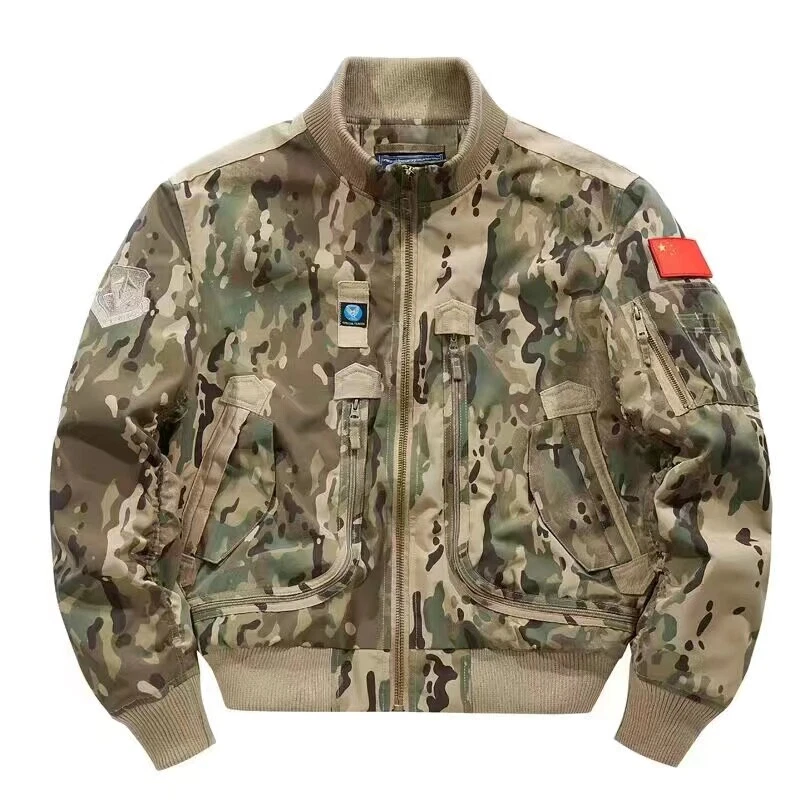 Tactical Mens Bomber Jacket MA1 Military Army Vintage Combat Flight Pilot Jacket - Image 2 of 4