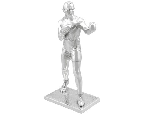 Antique George VI Sterling Silver Boxer Statue/Table Ornament - Picture 4 of 10