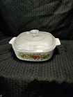 Vtg Corning Ware La Marjolaine 2 Quart Casserole Dish & Pyrex Clear Lid  A-2-B