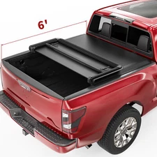 6ft Soft Tri-Fold Tonneau Cover For 2005-2021 Nissan Frontier Truck Bed  Black