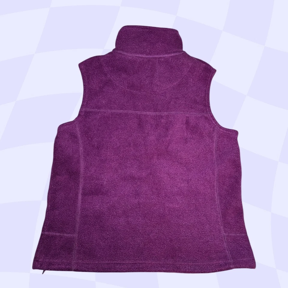 CABELA'S Women's Outerwear Full Zip FLEECE Purple Vest Jacket Zip Pockets Medium - Image 2 of 4
