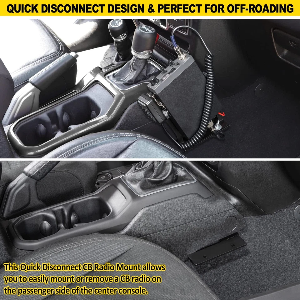 Soporte lateral universal para pasajero con montaje de radio CB para Jeep Wrangler JL 2018-2023 Foto 3 de 4