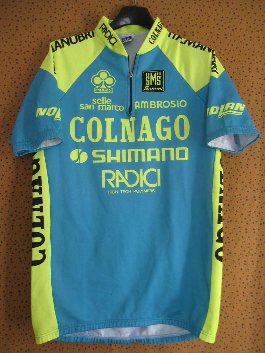 Maillot Cycliste Vintage SMS Santini Années 90 - Multicolore - Taille XL - Manches Courtes