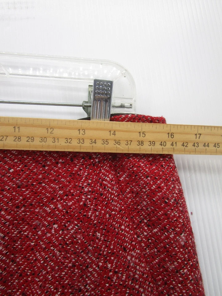 Falda Escada Mujer 12 Roja Envoltura Línea A Cremallera Completa Mezcla Lana Virgen Tejida Carrera 42 Foto 3 de 4