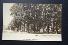 The Park, Hamilton NY rppc real photo postcard p/u 1933