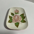 VINTAGE RED WING STYLE HAND PAINTED LEXINGTON ROSE PLATTER SIGNED 1978 8”X6.5”