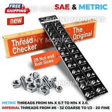 Bolt Nut Thread Checker Gauge Tool SAE/Metric Garage Mechanic Shop Wall Mounted