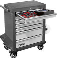 CARRELLO PER OFFICINA PORTAUTENSILI PORTA UTENSILI ATTREZZI COMPLETO 7 CASSETTI 