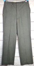 Vtg 1942 WW2 US Army Green Wool Serge Field Button Fly Trousers 4L Pants 32x31