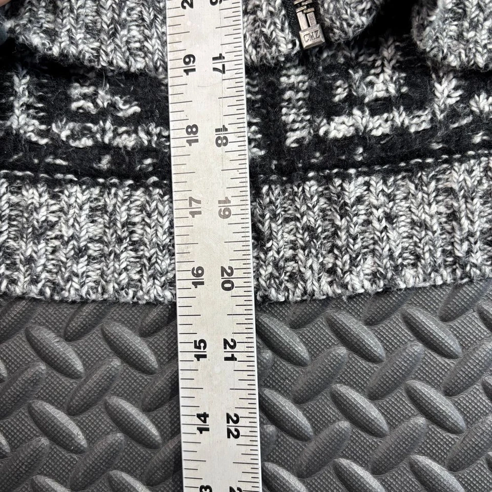 Kenzie 灰色黑色几何图案全拉链针织毛衣女式 M 码 — 第 4/4 张图片