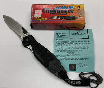 Schrade Viper CH7 Cliphanger Knife (Dealer, Old Stock) Box,Paperwork,Strap