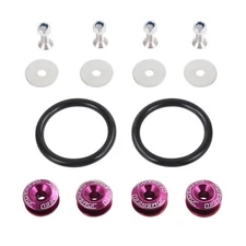 JDMSPEED Purple Aluminum Quick Release Fasteners Kit Fits Bumper & Trunk Hatch
