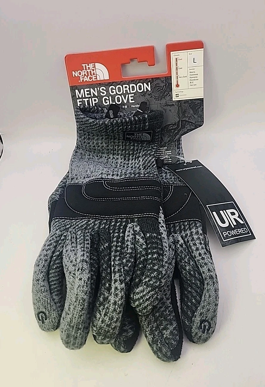 The North Face Men’s Gordon ETIP Glove Gray Black Tech Touch Winter Gloves New