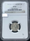 1873 10c Closed 3 No Arrows Proof Seated Liberty Dime NGC PF62 - 1,100 Mintage