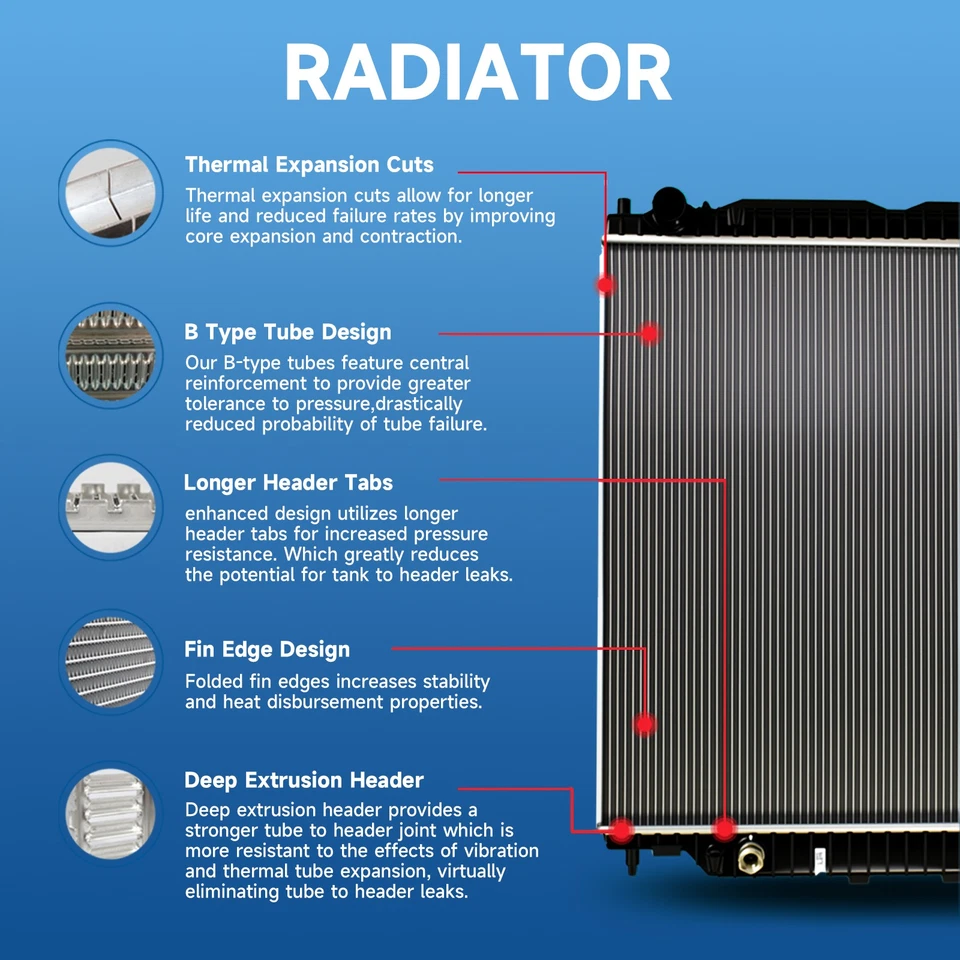 837 Aluminium Radiator for Volkswagen Cabriolet Golf Atlantic Rabbit Jetta - Image 3 of 4