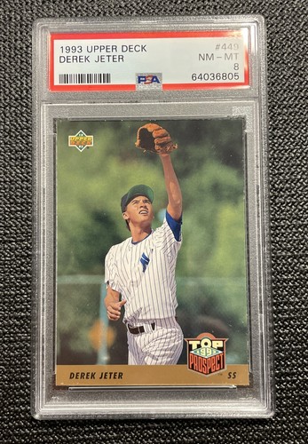 1993 Upper Deck DEREK JETER 449 PSA 8 NM-MT RC Rookie