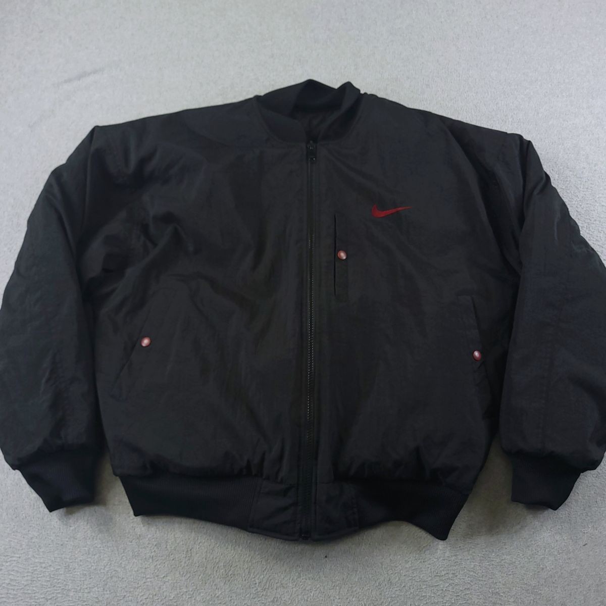 Nike Jacket Mens Medium Reversible Puffer Red Black Vintage Swoosh