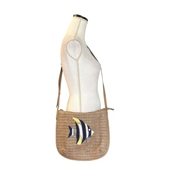 NUEVO SIN ETIQUETAS Vera Bradley Angel Pez Paja Bandolera Cartera Cálida Piedra Paja Foto 2 de 4