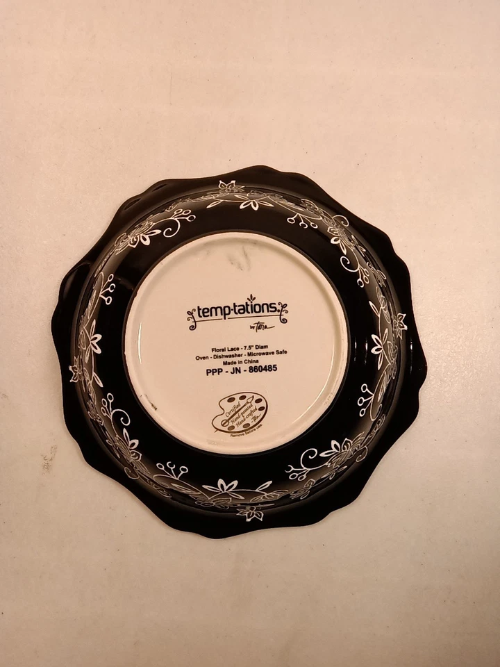 2 Temptations By Tara черные кружевные гофрированные суповые/зерновые чаши диаметром 7,5 дюйма - Изображение 4 из 4