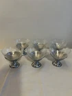 6 MacBeth-Evans American Sweetheart Clear glass Sherbet Chrome Holders