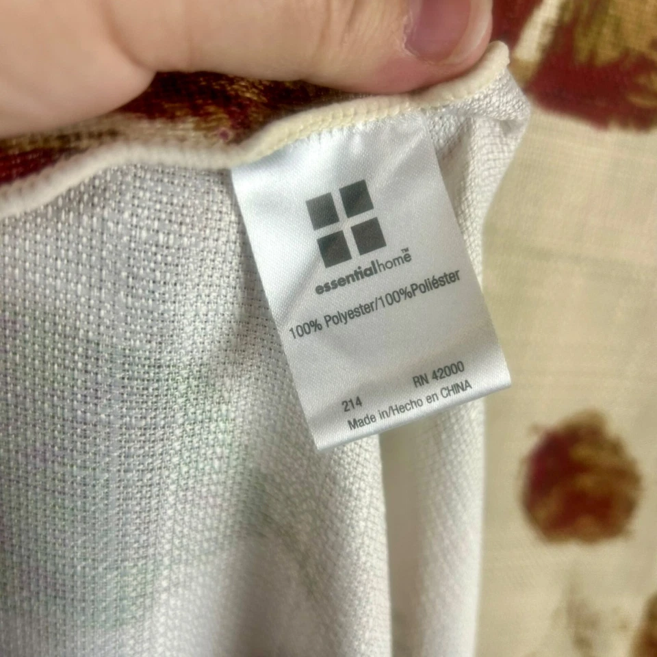 Essential Home Tablecloth Ivory Green Brown Red Fall Autumn Leaf Rectangle 120" - Image 3 of 4