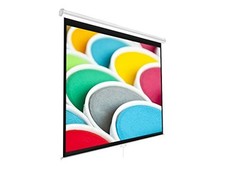 100 Inch Manual Pull Down Projector Screen Matte White Ceiling Wall Mount