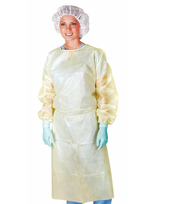 Medline Protective Cover Gowns Large Yellow CRI4040PC (10)