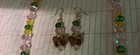 Artist Flowers Rosette Glass Lamp Works crystal,yellow,green,pink Necklace Set — photo 4