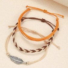3pcs/set Braided Colorful Rope Anklet Set Anklet Bohemian Style  