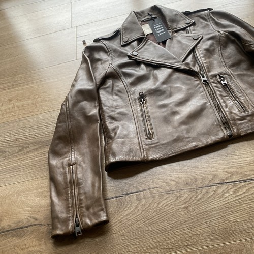 Ibana Lucky Brand Brown Leather Biker Jacket XS / 6 BNWOT - Picture 2 of 10