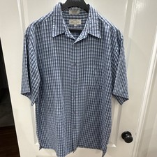 Eighty Eight Mens XL Blue Plaid Button-Up Sho...