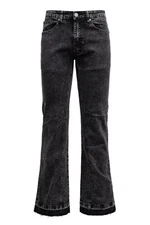 Victorious Men's Casual Ash Black Flared Raw Edge Comfortable Denim Jeans DL1571