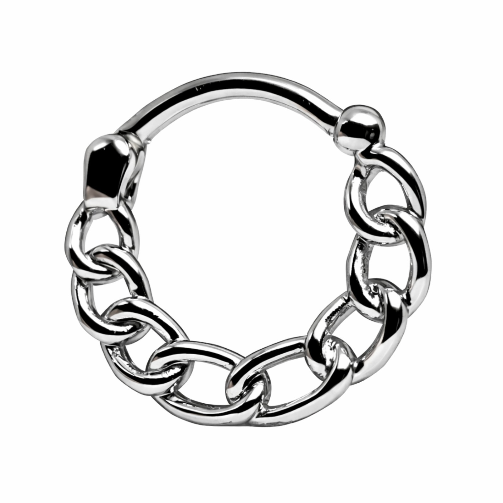 Septum Chain Clicker 16g (1.2mm) Segment Nose Ring 316L Surgical Steel Piercing