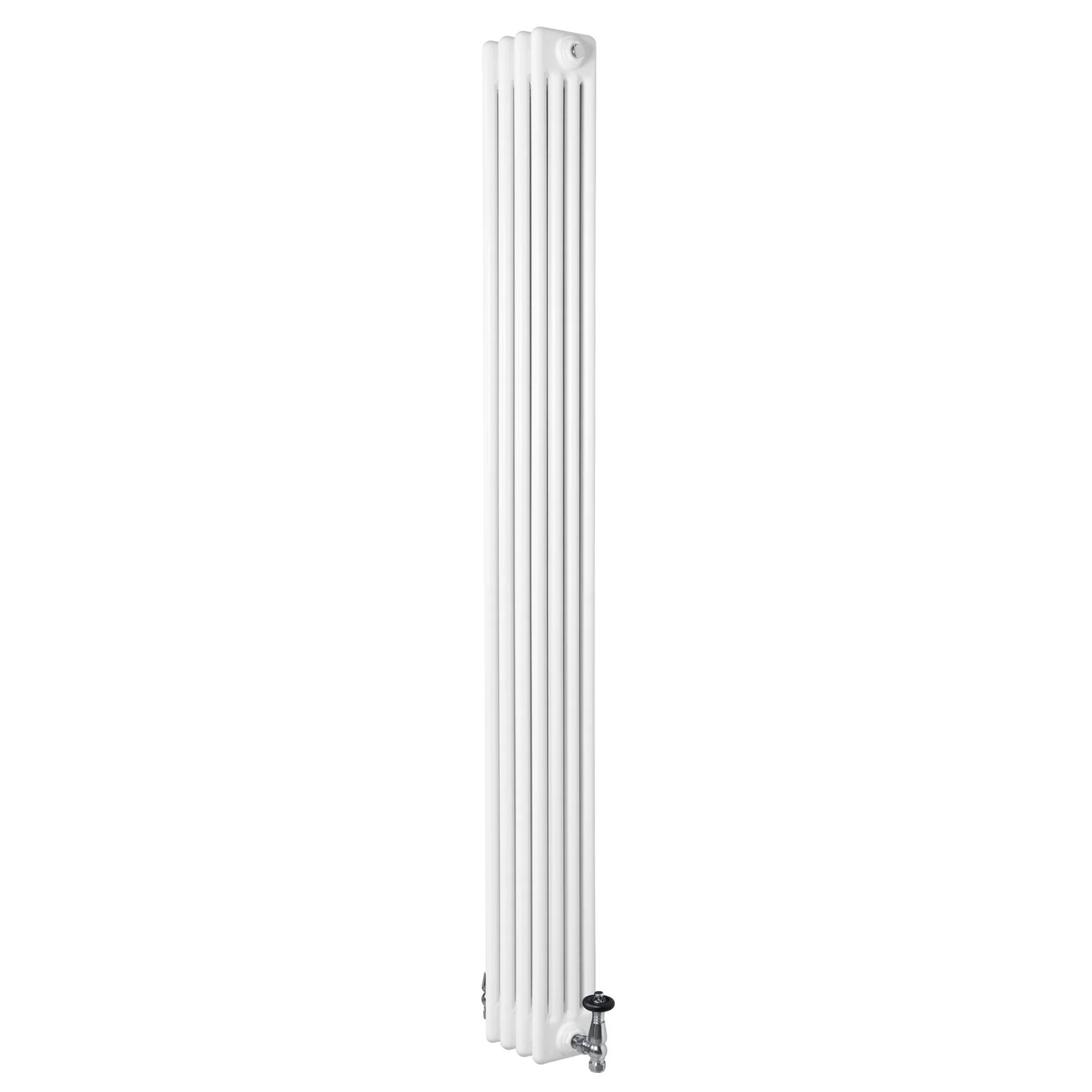 Traditional 4 Column Radiator 1800mm x 200mm & TRV Chrome Valves