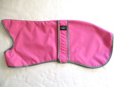 NEW 21" 53 cm WHIPPET COAT MAC PINK NYLON OUTER MULTI GREY  POLY COTTON LINING