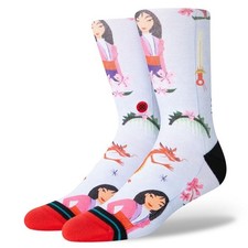 Stance x Disney 100 Years Mulan By Estee Preda Kids Socks Size Youth L 3-5.5