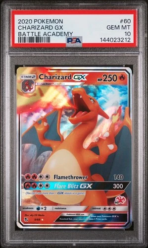2020 POKEMON BATTLE ACADEMY #60 CHARIZARD GX PSA 10