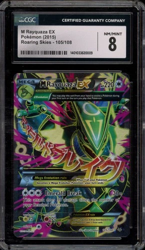 Pokemon M Rayquaza EX XY Roaring Skies Full Art #105 CGC 8