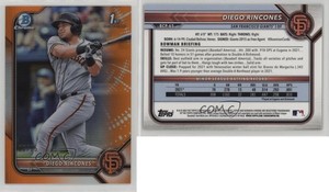 2022 Bowman Chrome Prospects Orange Refractor /25 Diego Rincones #BCP-65