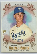 2021 Topps Allen & Ginter Brady Singer 117 RC Silver Portrait Kansas City Royals