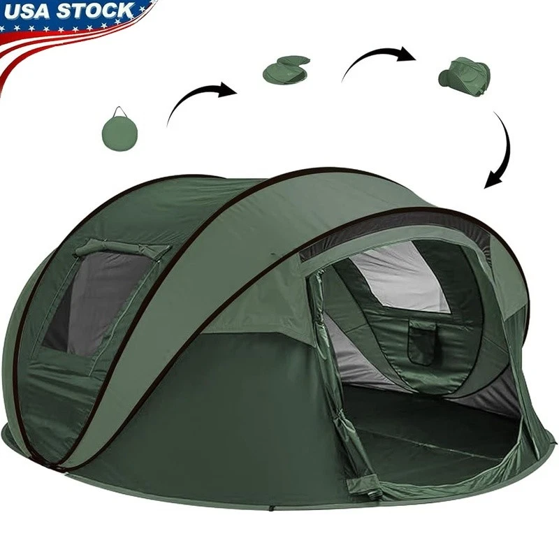 Instant Pop Up Camping Tent 6 Person Waterproof Windproof Outdoor Easy Setup New