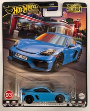 2024 HOT WHEELS Premium BOULEVARD PORSCHE 718 CAYMAN GT4 BLUE #93 🔥