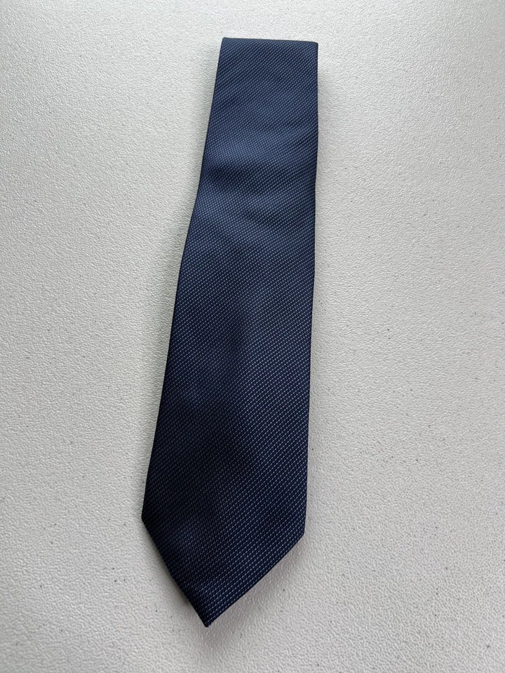 Corbata hecha a mano Tasso Elba azul patrón de rayas 100 % seda nueva sin etiquetas Foto 3 de 4