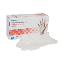McKesson Vinyl Exam Glove Standard Cuff Length LARGE 100 per Box
