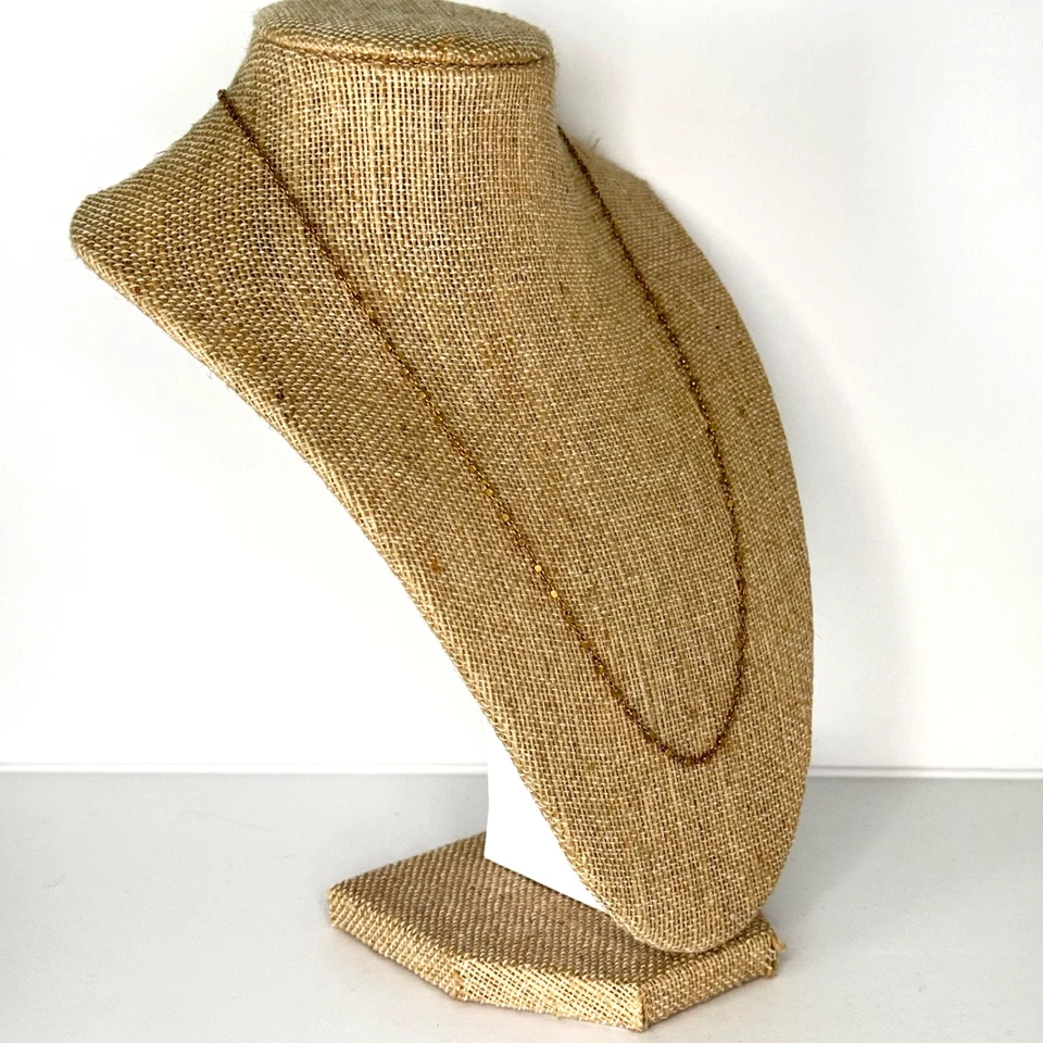 Collar de cadena pepita de oro de 24 quilates sobre plata de ley 925 de 20 pulgadas Foto 3 de 4