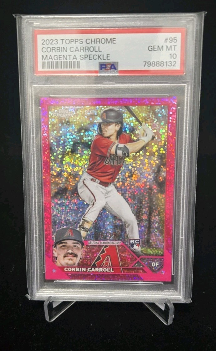 2023 Topps Chrome Corbin Carroll RC #95 Magenta Speckle /350 PSA 10 GEM MINT