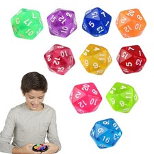 10Pcs/set D20 Dice Opaque Twenty Sided Dice For Board Game Acrylic Mixed Color