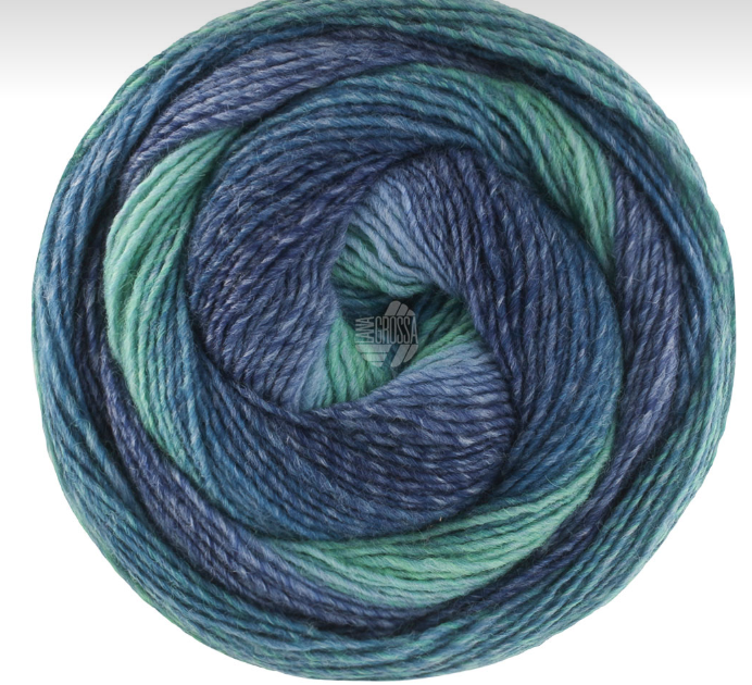 (kg/97,50€) Gomitolo VERSIONE Lana Grossa 200g F456 blau Farbverlauf PORTOFREI